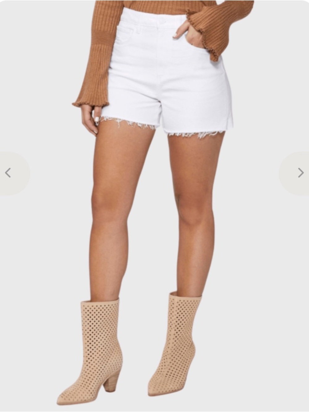 PAIGE Dani High Rise White Shorts
